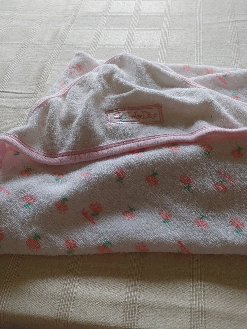 Vintage Baby Dior Girl Hooded Towel - Imperfect